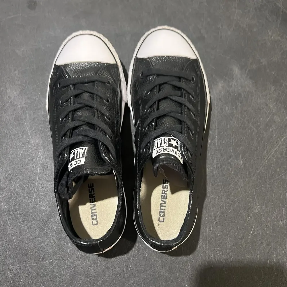 Converse Shoes Youth Size 3Y Black Chuck Taylor All Star Low Leather 353349C